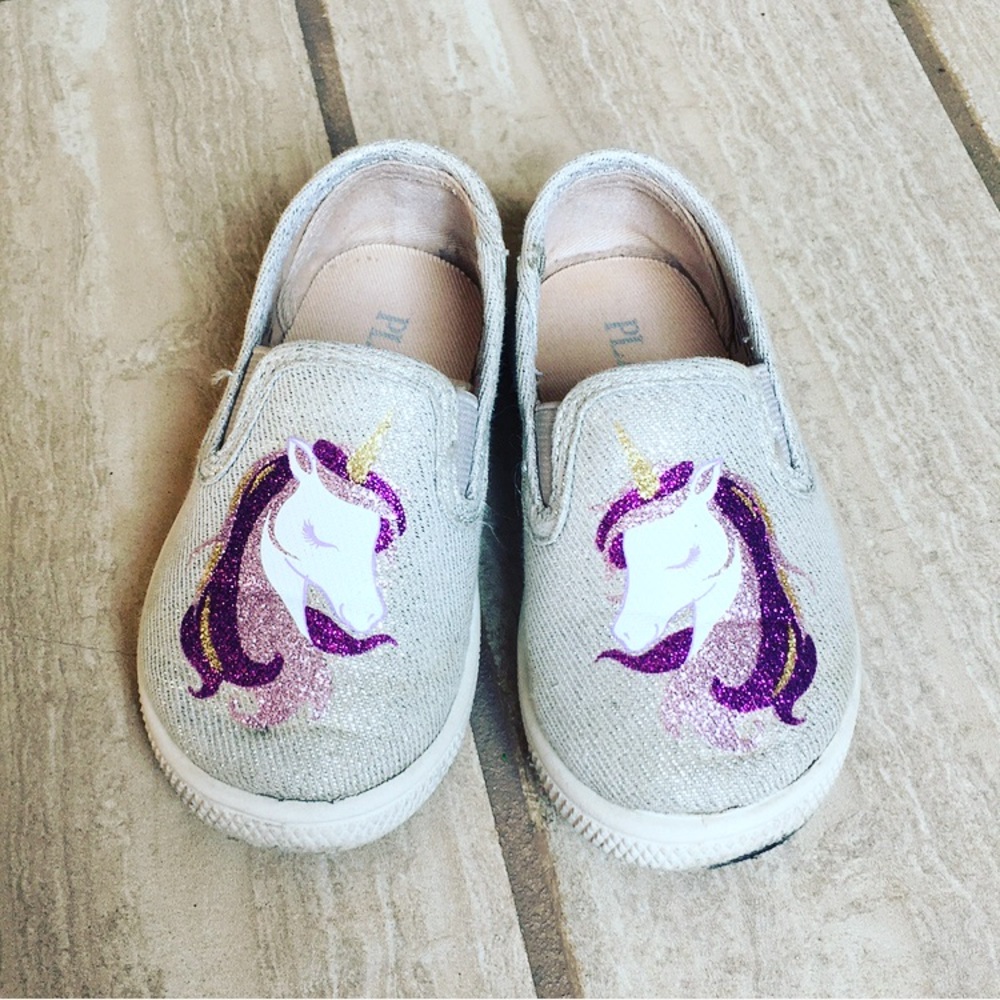 Silver Unicorn Slip On Sneakers